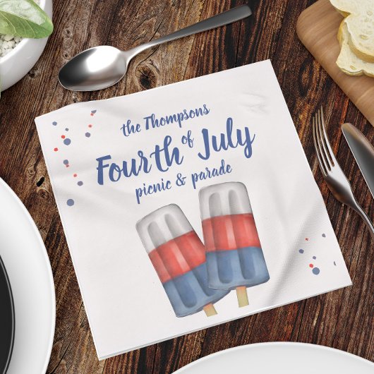 かわいい7月4日サマーパーティー スタンダードランチョンナプキン
