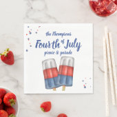 かわいい7月4日サマーパーティー スタンダードランチョンナプキン (インサイチュ)