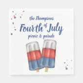 かわいい7月4日サマーパーティー スタンダードランチョンナプキン (正面)