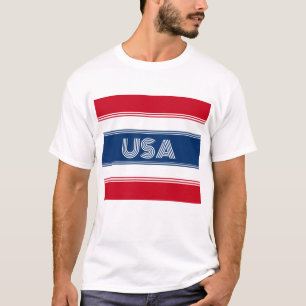 かわいい7月4日紅白と青USA愛国心 Tシャツ