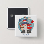 かわいい7月4日bbq格言クックアウト名 缶バッジ (正面&裏面)