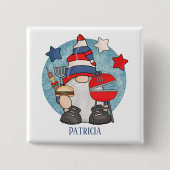 かわいい7月4日bbq格言クックアウト名 缶バッジ (正面)