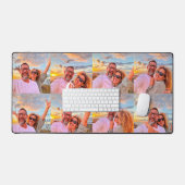 かわいい8フォトコラージュカスタムモノグラム デスクマット (キーボード&マウス)
