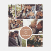 かわいい8フォトコラージュバケーションキャンピングパーソナライズされた フリースブランケット (正面)