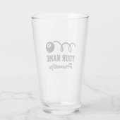 かわいい8個のボールマンガの名前をカスタムするの玉突きプレゼント タンブラーグラス (裏面)