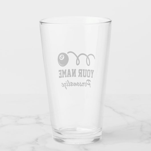 かわいい8個のボールマンガの名前をカスタムするの玉突きプレゼント タンブラーグラス (裏面)