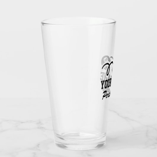 かわいい8個のボールマンガの名前をカスタムするの玉突きプレゼント タンブラーグラス (右)