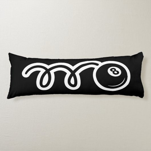 かわいい8本のボールマンガだよそ転がれが黒いベッド ボディピロー (正面)
