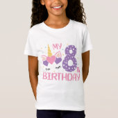 かわいい8歳のユニコーン誕生日Tシャツ Tシャツ (正面)