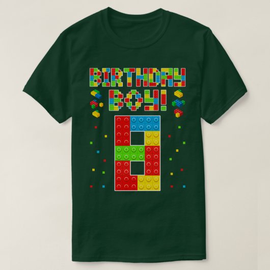 かわいい8誕生日8歳ブロック建物少年 Tシャツ (デザイン正面)