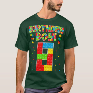 かわいい8誕生日8歳ブロック建物少年 Tシャツ