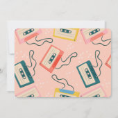 かわいい80年代ピンクのカセットテープ音楽卒業 招待状 (裏面)