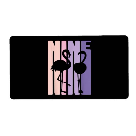 かわいい9誕生日ギフトIフラミンゴI 9歳 ラベル (正面)