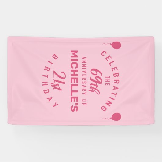 かわいい90誕生日 パーソナライズされた 横断幕 (横)