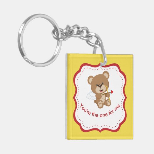 かわいい「あなたは私のためのもの」と「私はあなたを愛している」 キーホルダー (正面左)