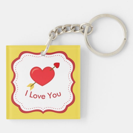 かわいい「あなたは私のためのもの」と「私はあなたを愛している」 キーホルダー (裏面)