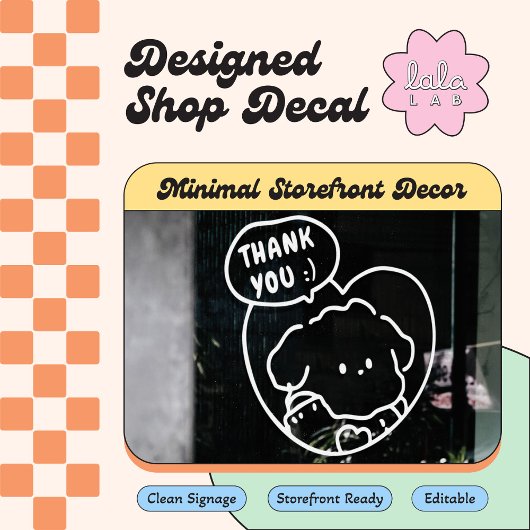 かわいい「ありがとう」＆「またね」窓デカール飾り ウィンドウサイン