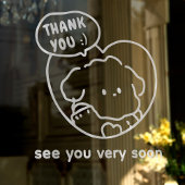 かわいい「ありがとう」＆「またね」窓デカール飾り ウィンドウサイン