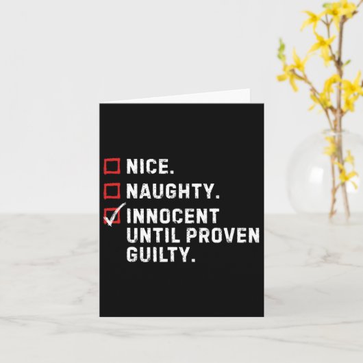 かわいい いたずら 無実 証明されるまで 罪は無い 面白い Xm カード (黄色い花)