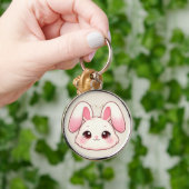 かわいい+うさぎ+フェイス+キーチェーン キーホルダー (手)