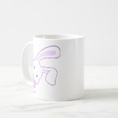 かわいい+うさぎ+リボン+パープル コーヒーマグカップ (正面左)