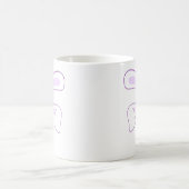 かわいい+うさぎ+リボン+パープル コーヒーマグカップ (中央)