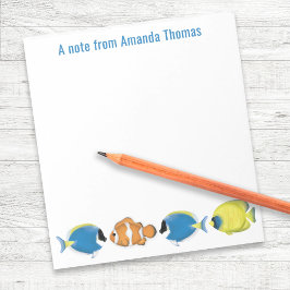 かわいい おしゃれな オーダーメイドの 熱帯魚 ノートパッド