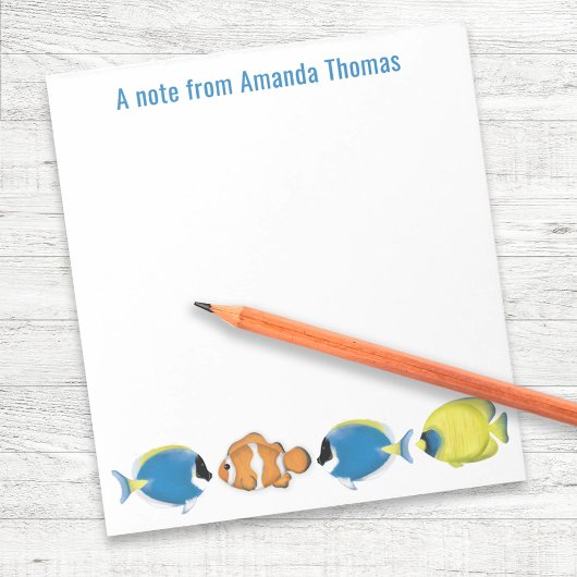 かわいい おしゃれな オーダーメイドの 熱帯魚 ノートパッド