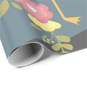 かわいい おしゃれ シック キュート ピンク ガーリー フラワー フラミンゴ ラッピングペーパー (ロールコーナー)