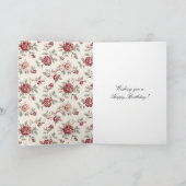 かわいい おしゃれ レッド クリーム 花 ハート カード (内部)