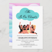 かわいい&おもしろいクラウド9ブライダルシャワー 招待状 (正面/裏面)