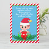 かわいい+おもしろいクリスマス+エルフ+編集可能なテキスト (スタンド正面)