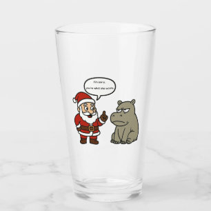 かわいい・おもしろいサンタとカバのクリスマス タンブラーグラス