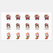 かわいい&おもしろいサンタキティ猫クリスマス ラベル (シート)