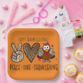 かわいい&おもしろい平和ラブサンクスギビングパーティー ペーパープレート (パーティー)