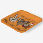 かわいい&おもしろい平和ラブサンクスギビングパーティー ペーパープレート (傾斜あり)