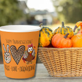 かわいい&おもしろい平和ラブサンクスギビングパーティー 紙コップ