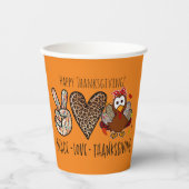 かわいい&おもしろい平和ラブサンクスギビングパーティー 紙コップ (正面)