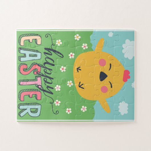 かわいい&おもしろい漫画のシックとハッピーイースター ジグソーパズル (横)