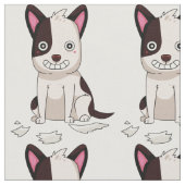 かわいい&おもしろい犬カスタムカラー生地 ファブリック (クローズアップ)