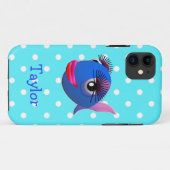 かわいい・おもしろい・キャラクターの魚のドット柄カスタムデザイン Case-Mate iPhoneケース (裏面(横))