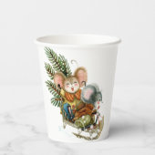 かわいい,おもしろい,シンプルクリスマスマウスの雪カスタム 紙コップ (裏面)