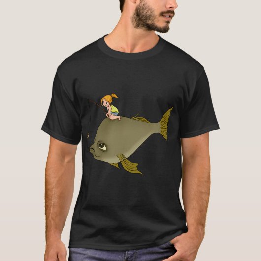 かわいい+おもしろい+釣りガール Tシャツ (正面)
