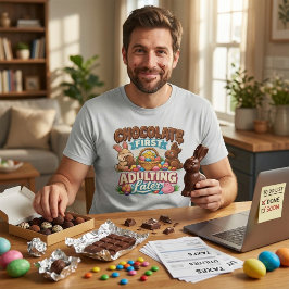 かわいい + おもしろイースター ホリデー チョコレート ラバー Tシャツ