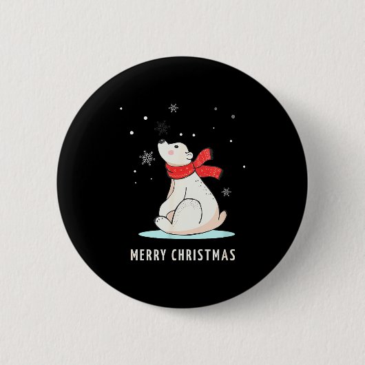 かわいい おもしろ ユニーク クリスマス ラーベア S 缶バッジ (正面)