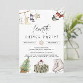 かわいい お気に入りのもの＆交換 クリスマスギフト 招待状 (スタンド正面)