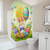 かわいい&お洒落カラフルイースターバニー シャワーカーテン (インサイチュ)
