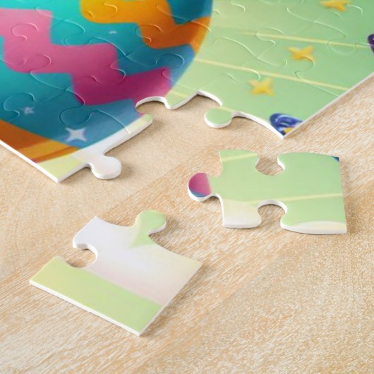 かわいい&お洒落カラフルイースターバニー ジグソーパズル (側面)