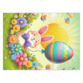 かわいい&お洒落カラフルイースターバニー テーブルクロス (正面(横))