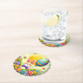 かわいい&お洒落カラフルイースターバニー ペーパーコースター (インサイチュ)